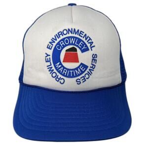 Winner Crowley Maritime Environmental Trucker Hat Blue White OS Snapback Mesh